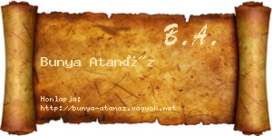 Bunya Atanáz névjegykártya